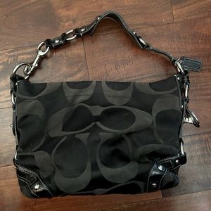 Authentic Coach Signature C Sateen Black Shoulder Bag